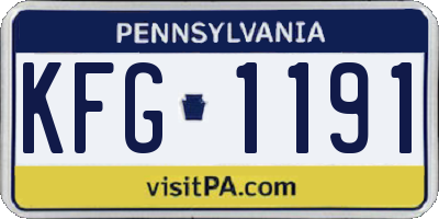 PA license plate KFG1191
