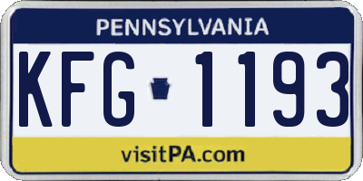 PA license plate KFG1193