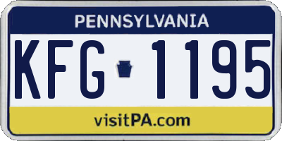 PA license plate KFG1195