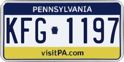 PA license plate KFG1197