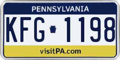 PA license plate KFG1198