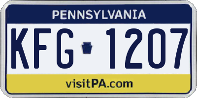 PA license plate KFG1207