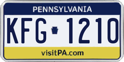 PA license plate KFG1210
