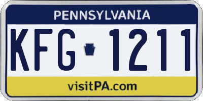 PA license plate KFG1211