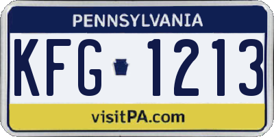 PA license plate KFG1213