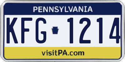 PA license plate KFG1214