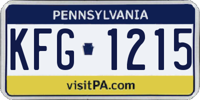 PA license plate KFG1215