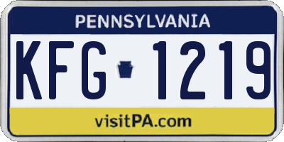 PA license plate KFG1219