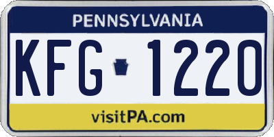 PA license plate KFG1220