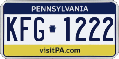 PA license plate KFG1222