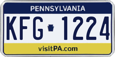PA license plate KFG1224
