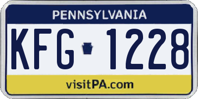 PA license plate KFG1228