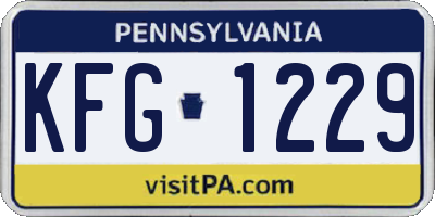 PA license plate KFG1229