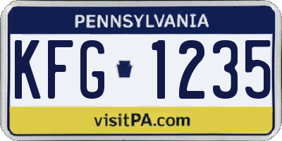 PA license plate KFG1235
