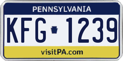 PA license plate KFG1239