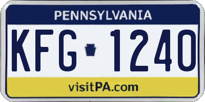 PA license plate KFG1240