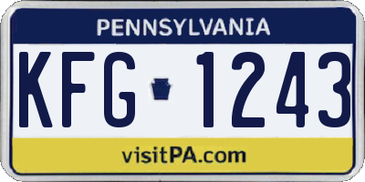 PA license plate KFG1243