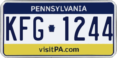 PA license plate KFG1244