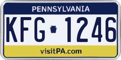 PA license plate KFG1246