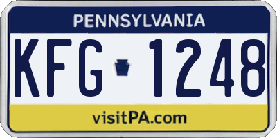 PA license plate KFG1248
