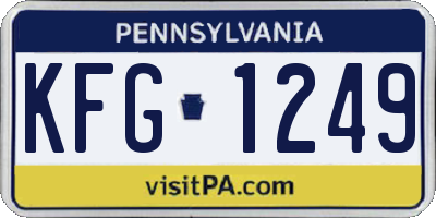 PA license plate KFG1249