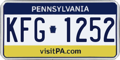 PA license plate KFG1252