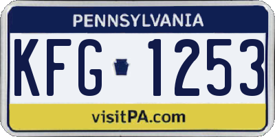 PA license plate KFG1253