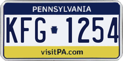 PA license plate KFG1254