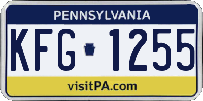 PA license plate KFG1255