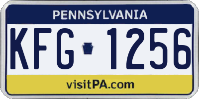 PA license plate KFG1256