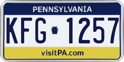 PA license plate KFG1257