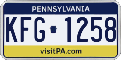 PA license plate KFG1258
