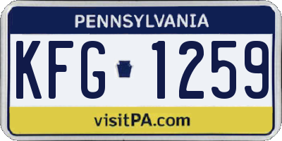PA license plate KFG1259