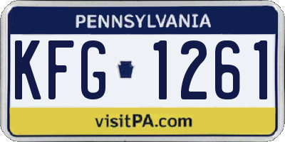 PA license plate KFG1261