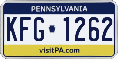 PA license plate KFG1262