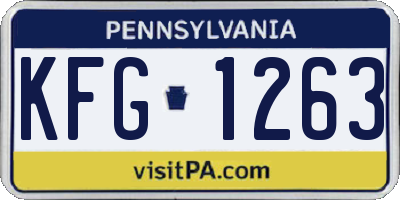 PA license plate KFG1263