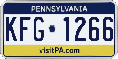 PA license plate KFG1266