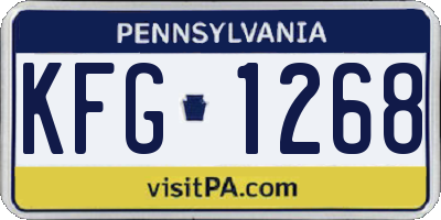 PA license plate KFG1268