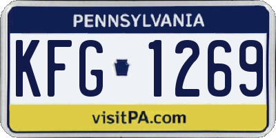 PA license plate KFG1269