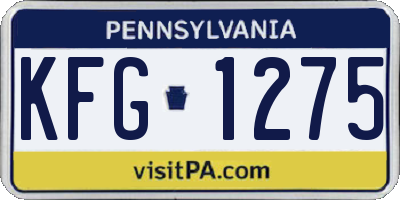 PA license plate KFG1275