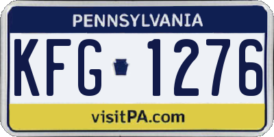 PA license plate KFG1276
