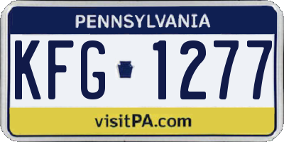 PA license plate KFG1277