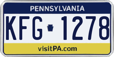 PA license plate KFG1278