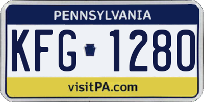 PA license plate KFG1280