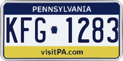 PA license plate KFG1283
