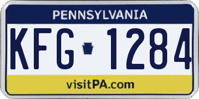 PA license plate KFG1284