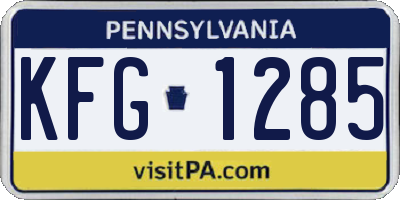 PA license plate KFG1285