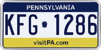 PA license plate KFG1286