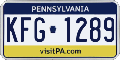 PA license plate KFG1289