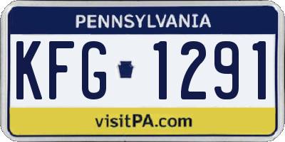 PA license plate KFG1291